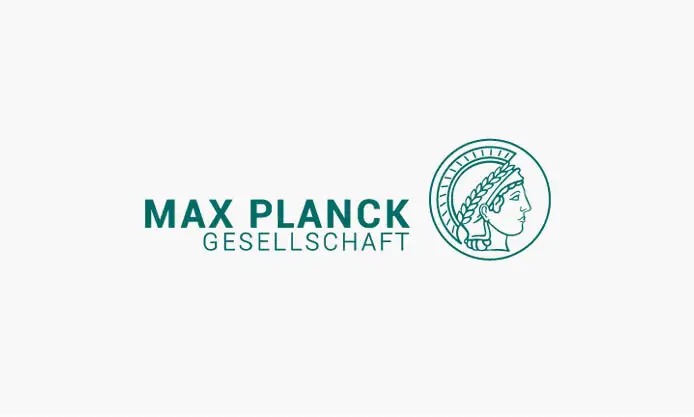 Max-Planck-Gesellschaft logo with organization name and classical figure profile emblem.