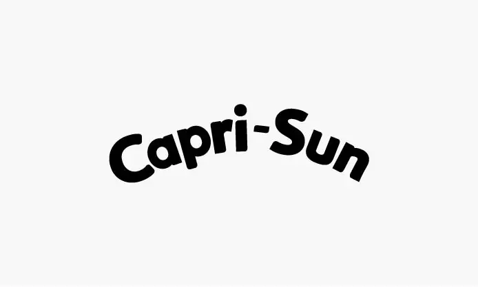 Schwarzes Capri-Sun-Logo auf weißem Hintergrund.